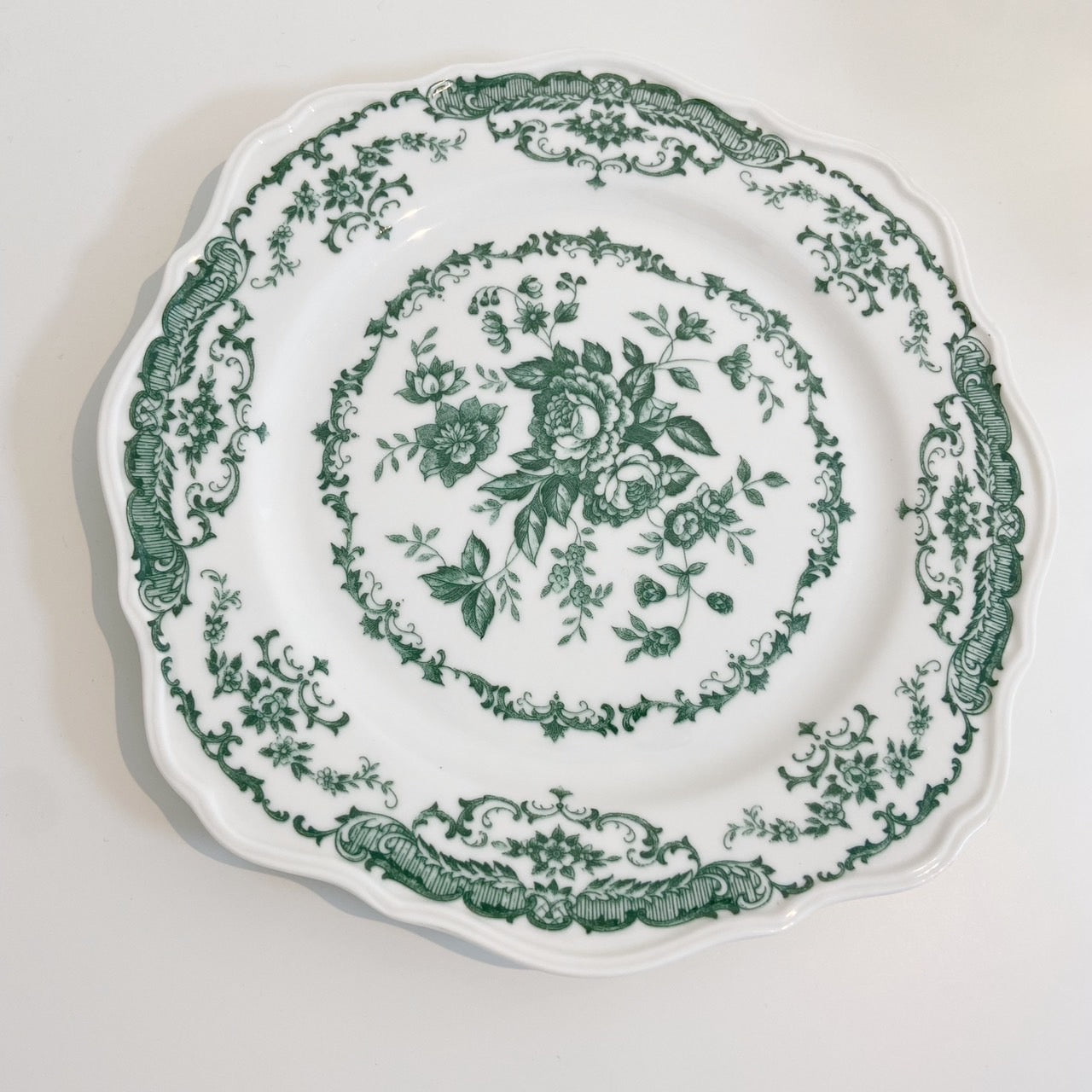 【即納】vintage display green flower plate