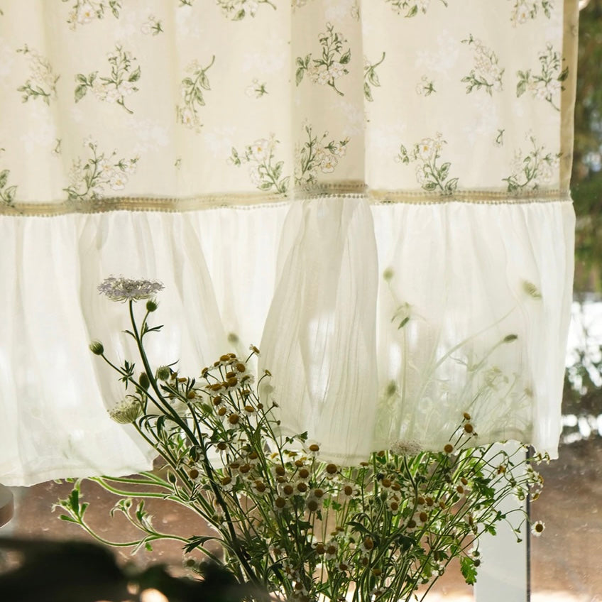 flower cotton under frill curtain